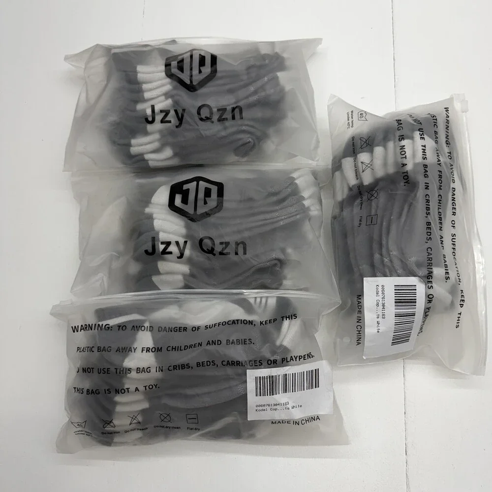 Jzy Qzn Socks Mens One Size Gray Ankle Geometric Pattern 24 Pack Everyday